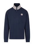 AQUASCUTUM Piquet Collar Zip Polo Navy