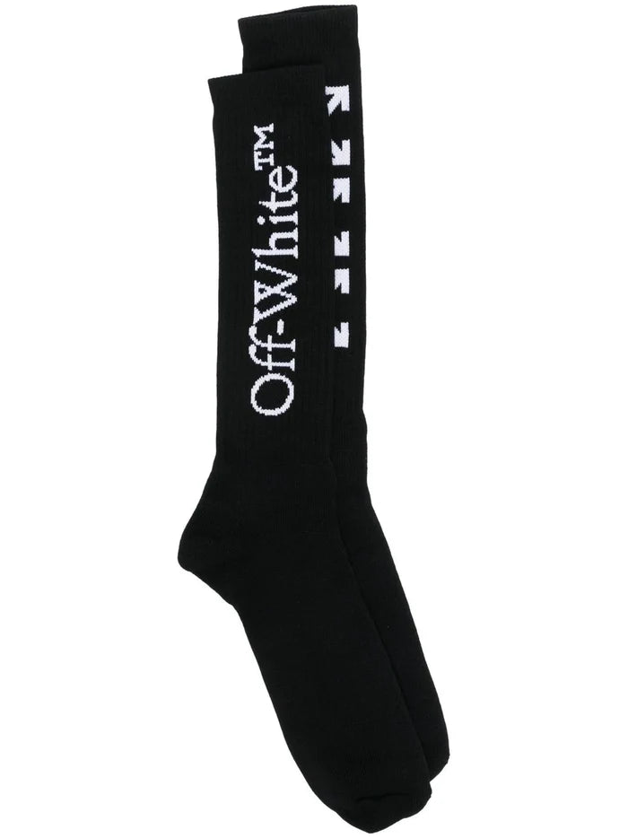 OFF-WHITE Arrow Bookish Socks Black/White - MAISONDEFASHION.COM