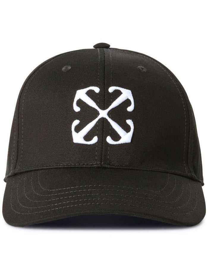 OFF-WHITE MEN Arrow Drill Baseball Cap Black/White - MAISONDEFASHION.COM