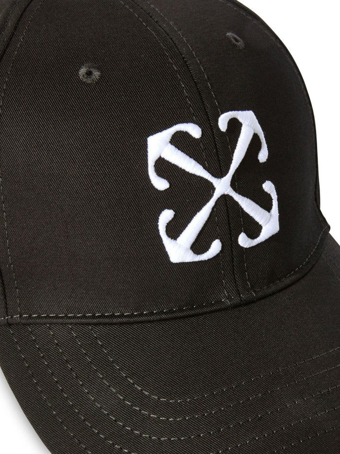 OFF-WHITE MEN Arrow Drill Baseball Cap Black/White - MAISONDEFASHION.COM