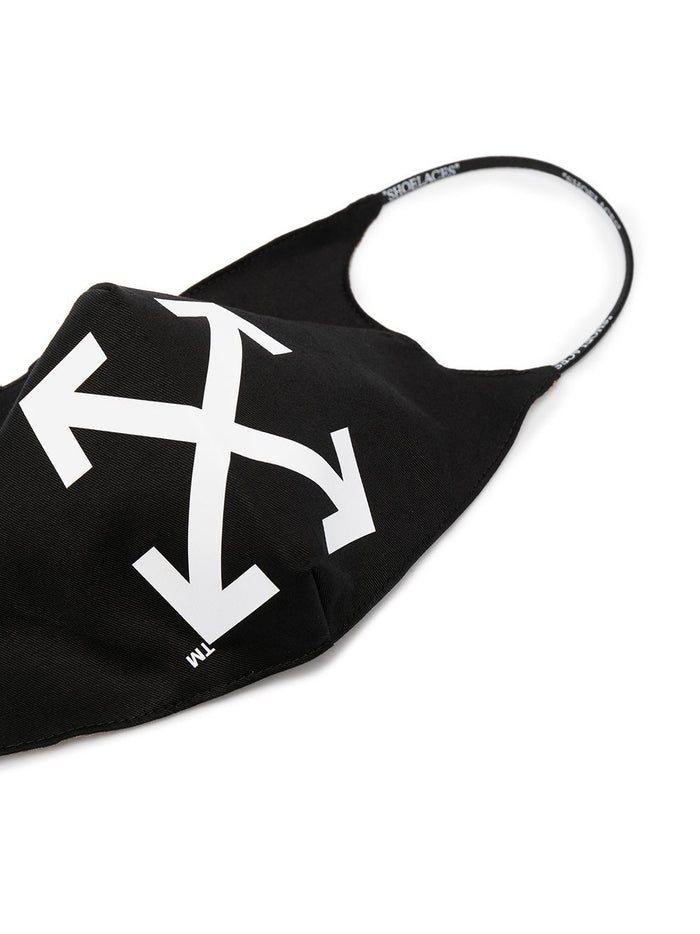 OFF-WHITE WOMEN Arrow Logo Face Mask Black - MAISONDEFASHION.COM