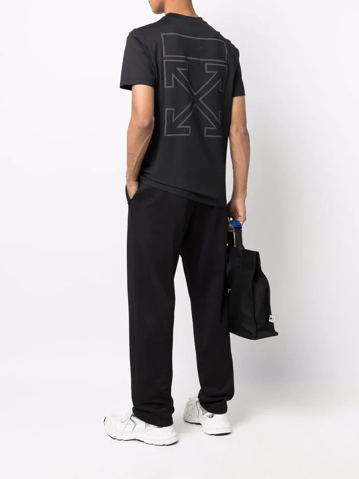 OFF-WHITE Arrow Outline S/S Sport Tee Black/White - MAISONDEFASHION.COM