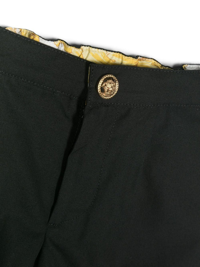 VERSACE BABY Barocco-print Cotton Shorts Black - MAISONDEFASHION.COM