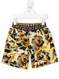 VERSACE BABY Barocco print Greca-detail shorts - MAISONDEFASHION.COM