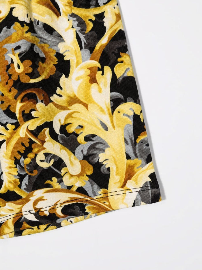 VERSACE BABY Barocco print Greca-detail shorts - MAISONDEFASHION.COM