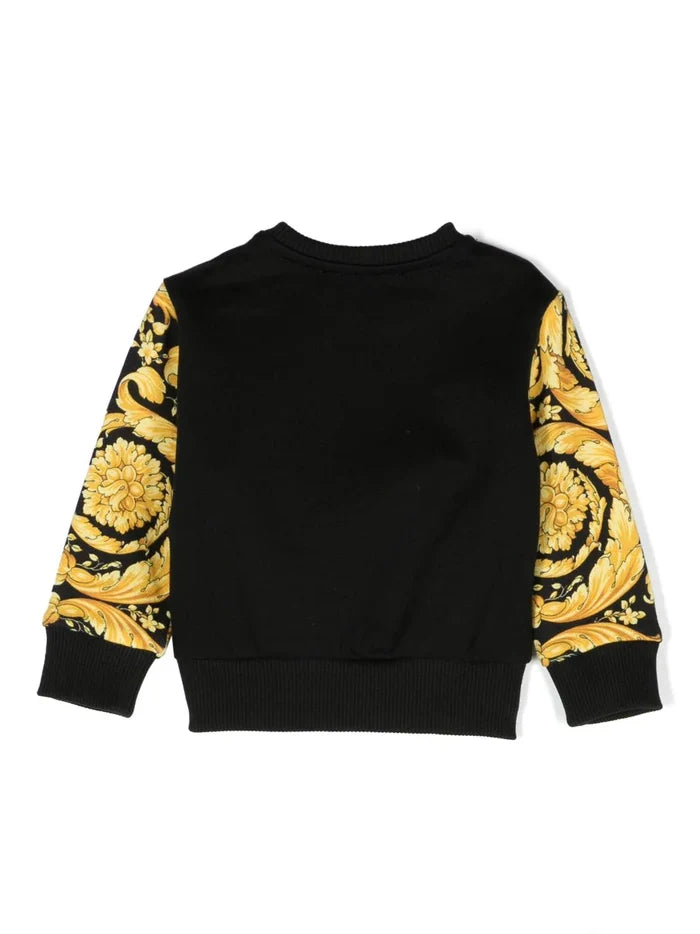 VERSACE BABY Boys Barocco-print Cotton Sweatshirt Black/Yellow/Gold - MAISONDEFASHION.COM