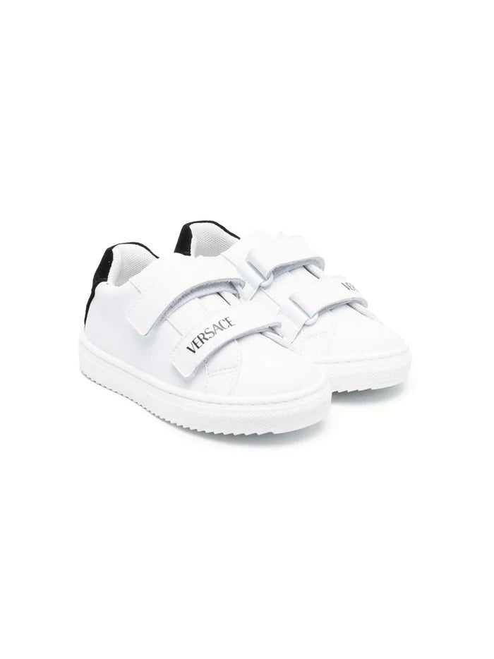 VERSACE BABY Boys Logo-print Touch-strap Sneakers White - MAISONDEFASHION.COM