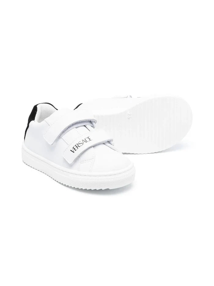 VERSACE BABY Boys Logo-print Touch-strap Sneakers White - MAISONDEFASHION.COM