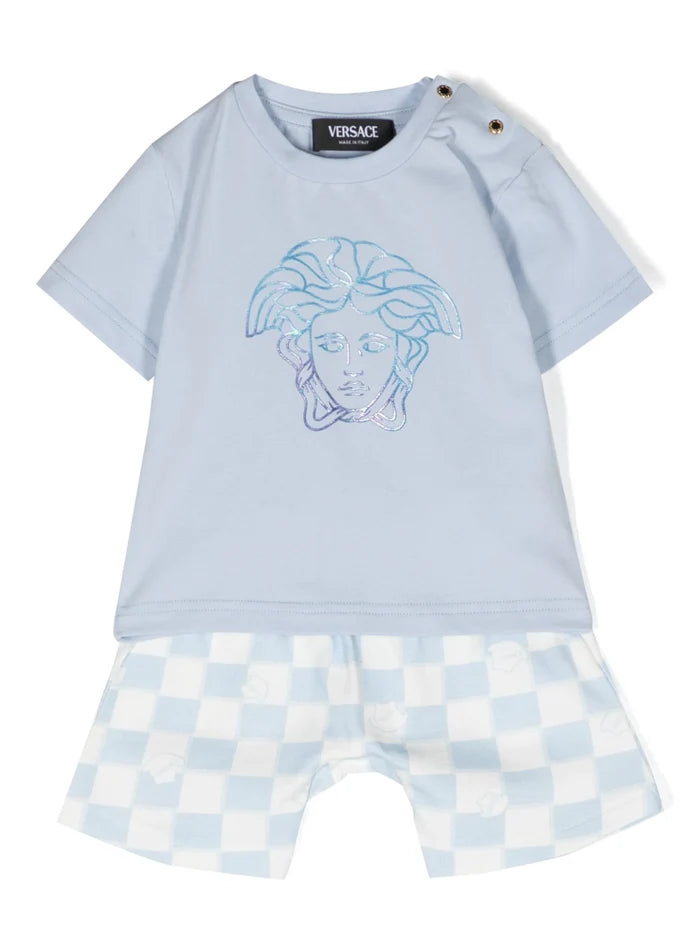 VERSACE BABY Boys Medusa T-Shirt Shorts Set Blue - MAISONDEFASHION.COM