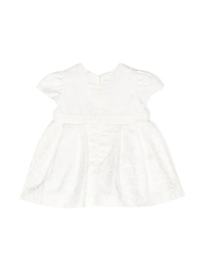 VERSACE BABY Girls Logo-jacquard Pleated Dress Set White - MAISONDEFASHION.COM