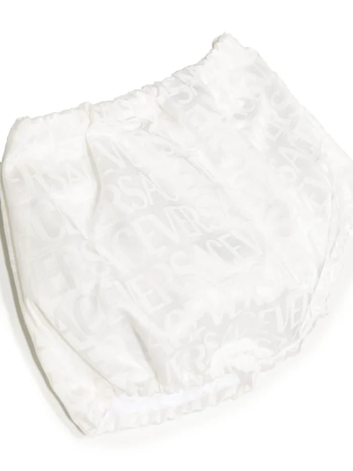 VERSACE BABY Girls Logo-jacquard Pleated Dress Set White - MAISONDEFASHION.COM