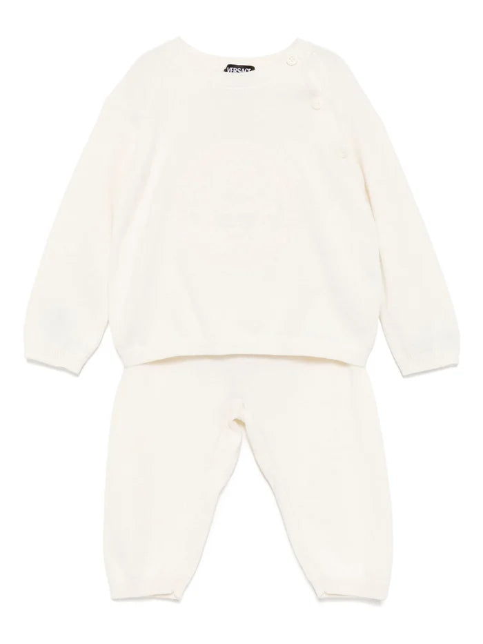 VERSACE BABY Girls Medusa Embroidery Gift Set Ivory - MAISONDEFASHION.COM