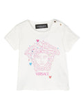 VERSACE BABY Girls Medusa-print Cotton T-shirt White/Multicolour - MAISONDEFASHION.COM