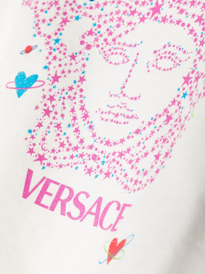 VERSACE BABY Girls Medusa-print Cotton T-shirt White/Multicolour - MAISONDEFASHION.COM