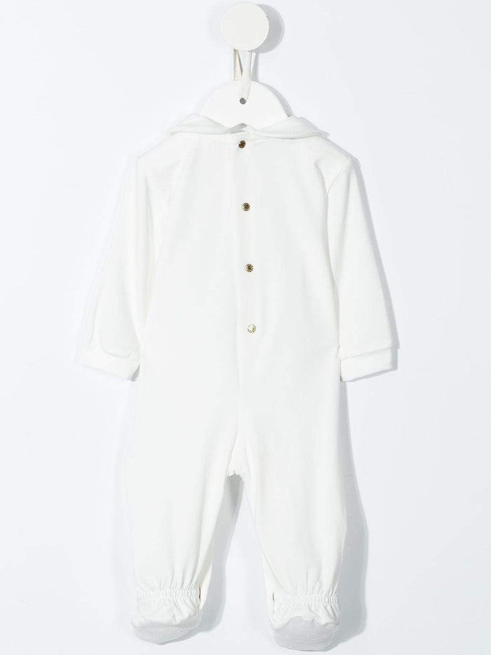 VERSACE BABY Logo print babygrow White/Blue - MAISONDEFASHION.COM