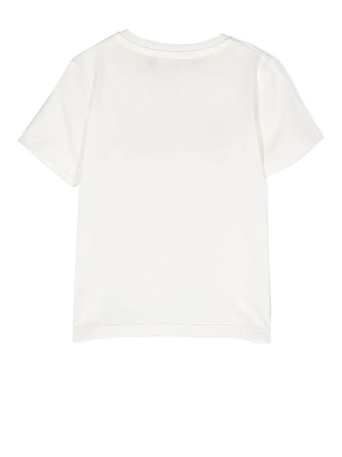 VERSACE BABY Logo-print Button-up T-shirt White/Multicolour - MAISONDEFASHION.COM