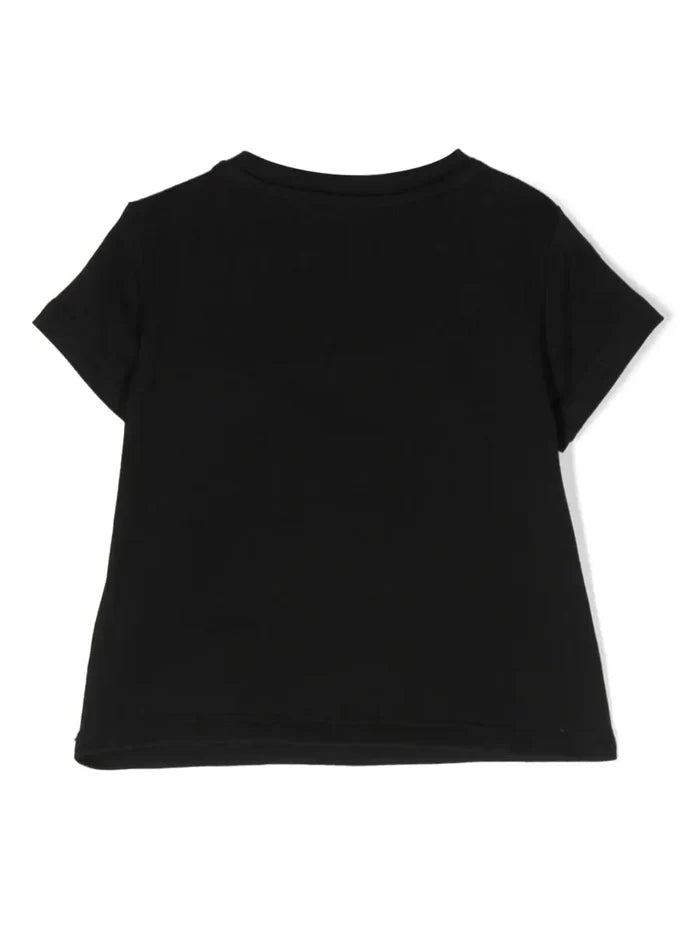 VERSACE BABY Logo-print Cotton T-shirt Black/Pink - MAISONDEFASHION.COM