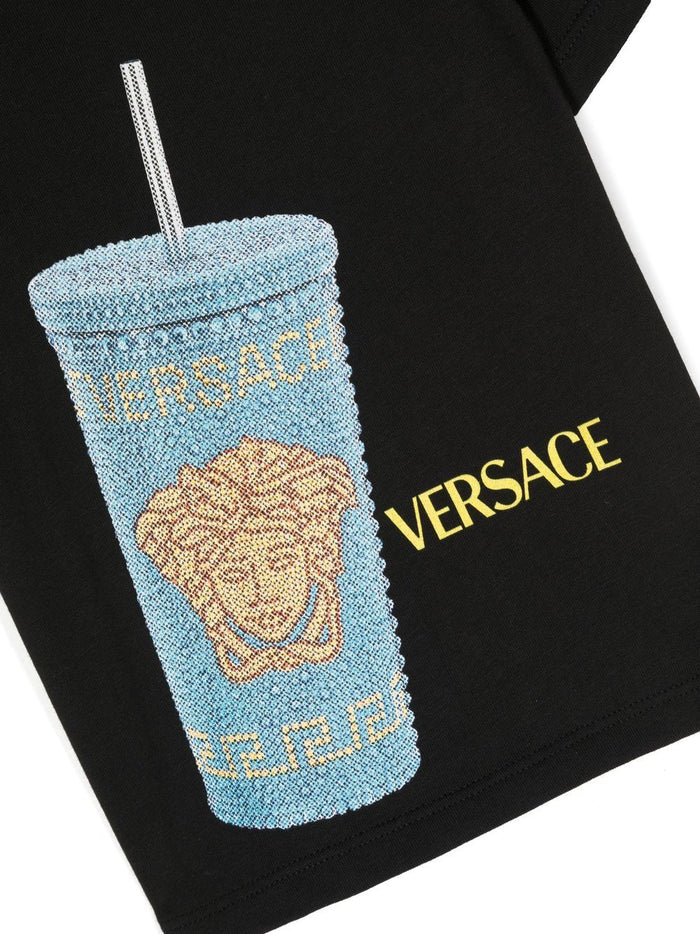 VERSACE BABY Medusa Cup T-shirt Black - MAISONDEFASHION.COM