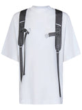 OFF-WHITE MEN Backpack Skate Short Sleeves T-Shirt White - MAISONDEFASHION.COM