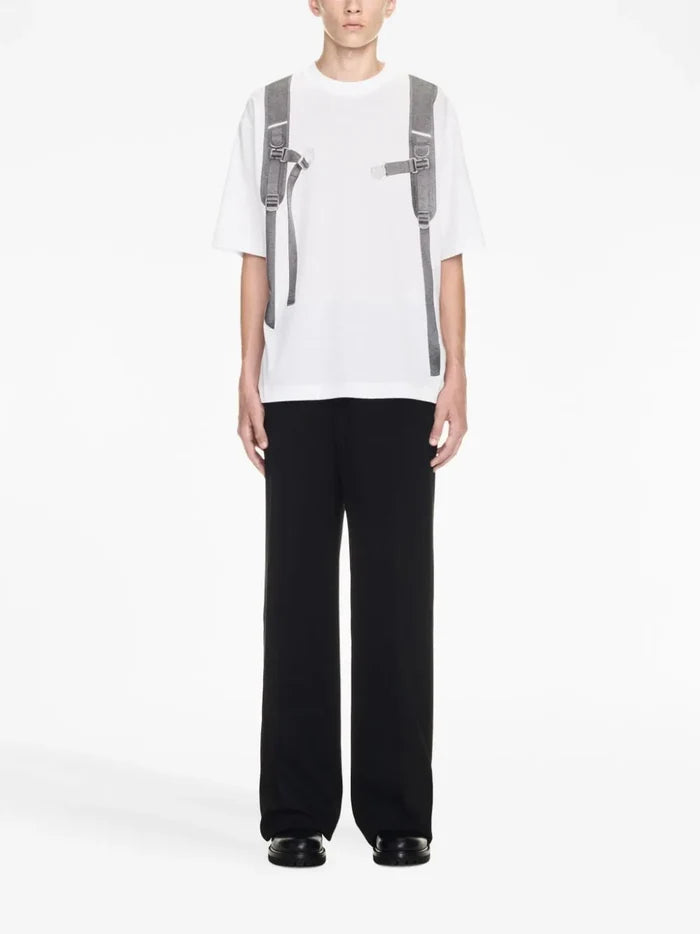 OFF-WHITE MEN Backpack Skate S/S T-Shirt White - MAISONDEFASHION.COM