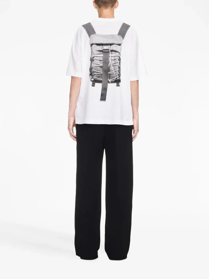 OFF-WHITE MEN Backpack Skate S/S T-Shirt White - MAISONDEFASHION.COM