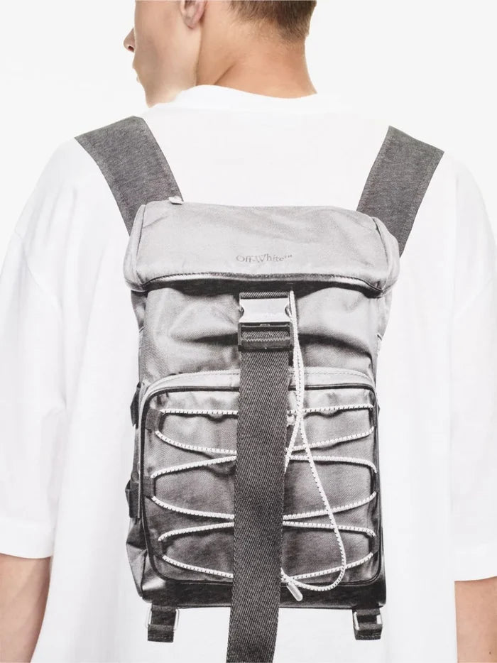 OFF-WHITE MEN Backpack Skate S/S T-Shirt White - MAISONDEFASHION.COM