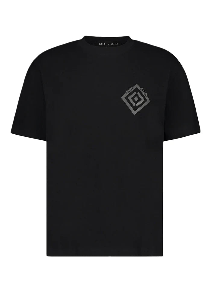 BALR X ISHU Joey Box T-shirt black - MAISONDEFASHION.COM