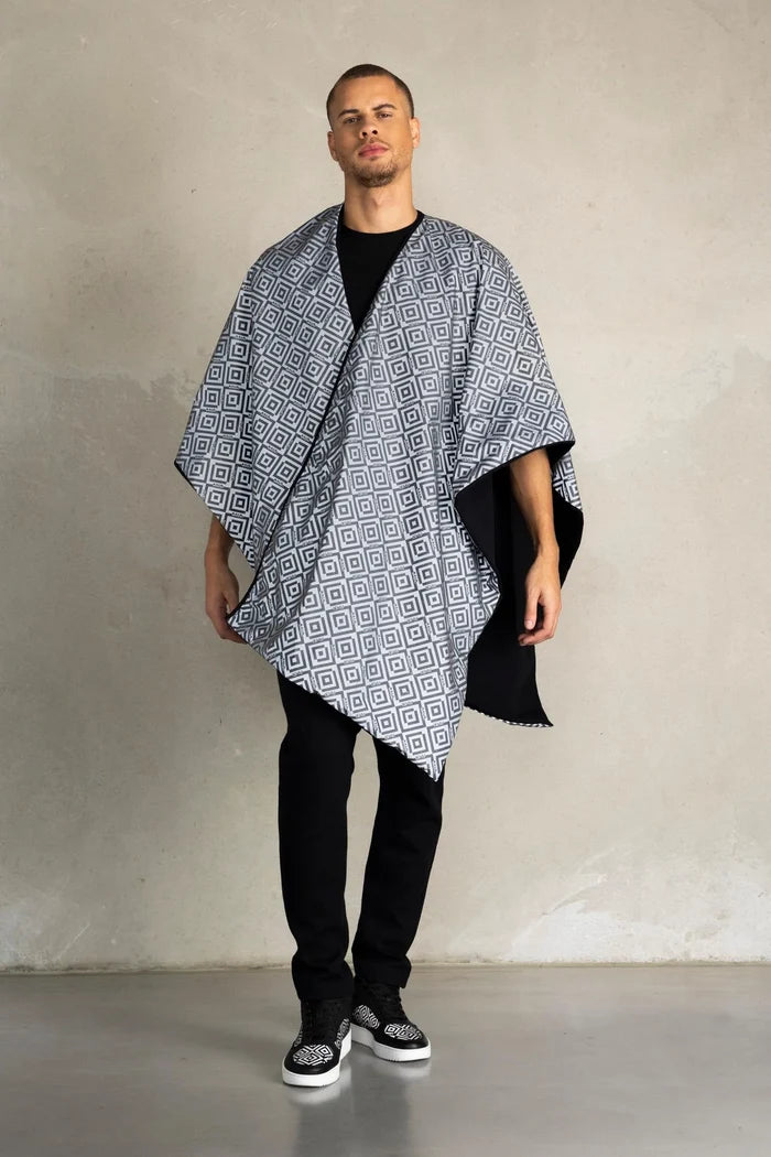 BALR X ISHU Reversible Poncho black - MAISONDEFASHION.COM