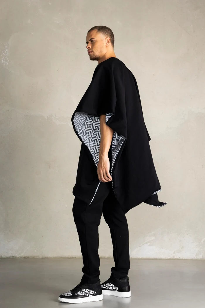 BALR X ISHU Reversible Poncho black - MAISONDEFASHION.COM