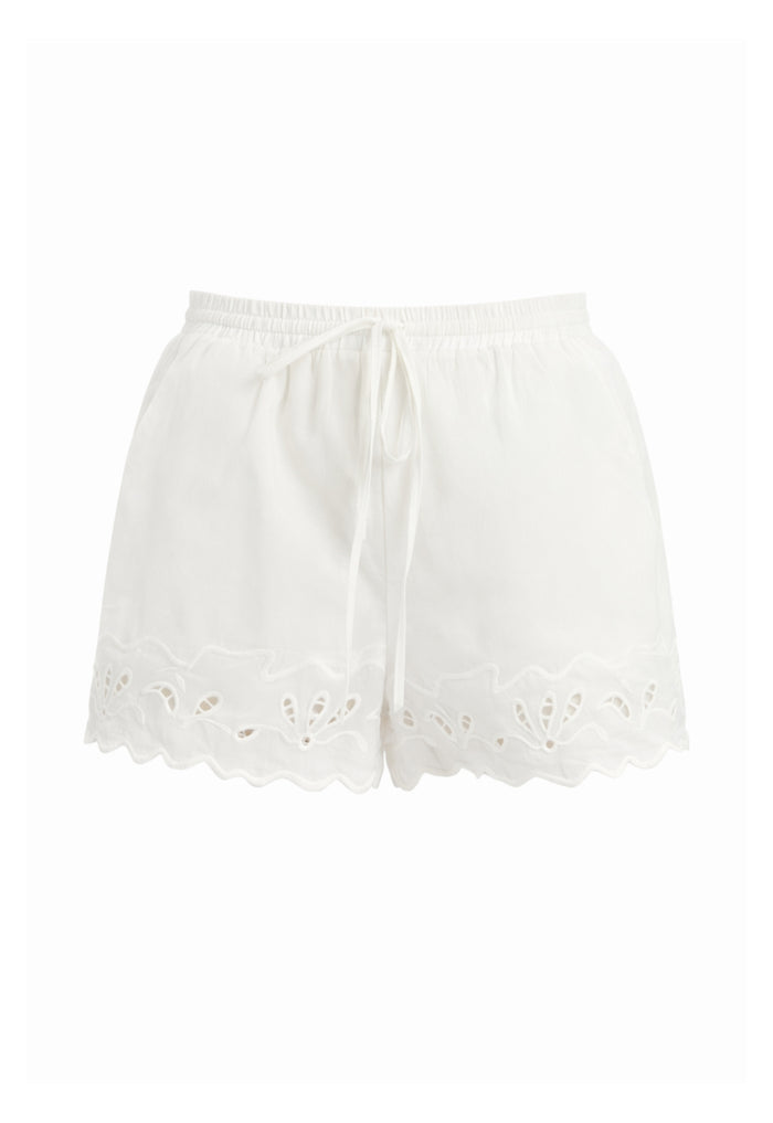 BARDOT WOMEN Aleria Cotton Shorts With Trim Orchid White - MAISONDEFASHION.COM