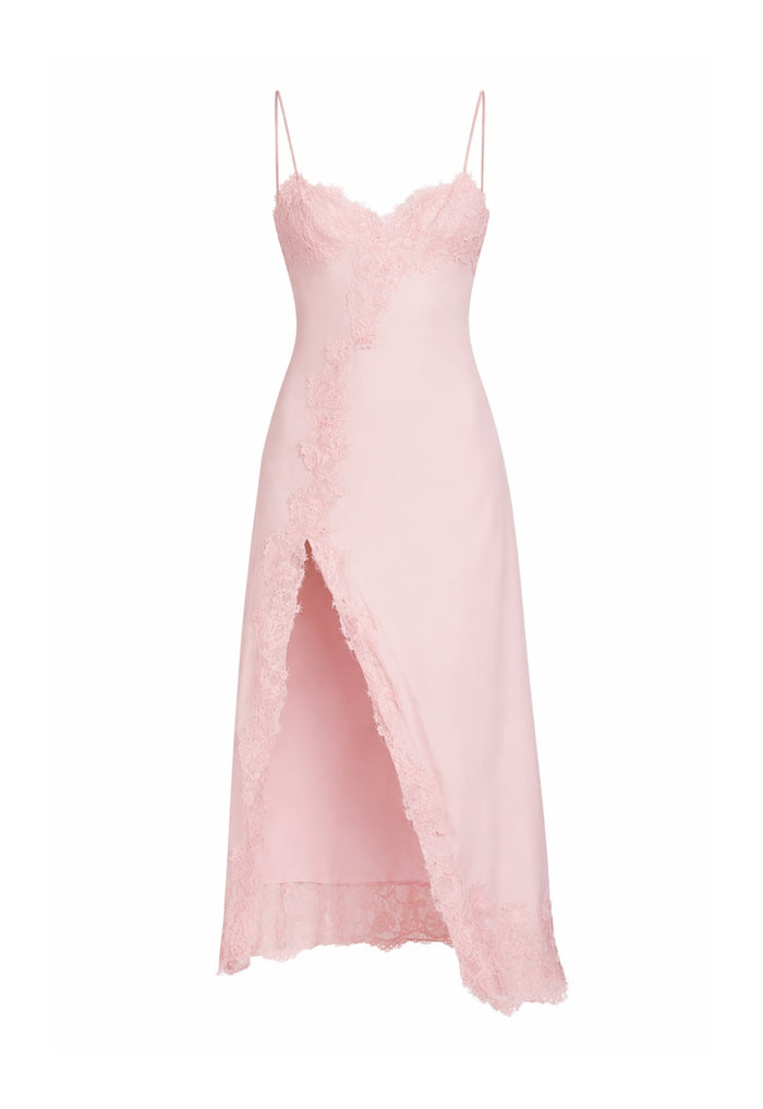 BARDOT WOMEN Alerie Lace Satin Maxi Dress Petal Pink - MAISONDEFASHION.COM