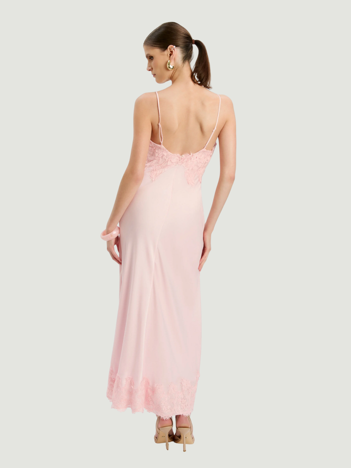 BARDOT WOMEN Alerie Lace Satin Maxi Dress Petal Pink - MAISONDEFASHION.COM