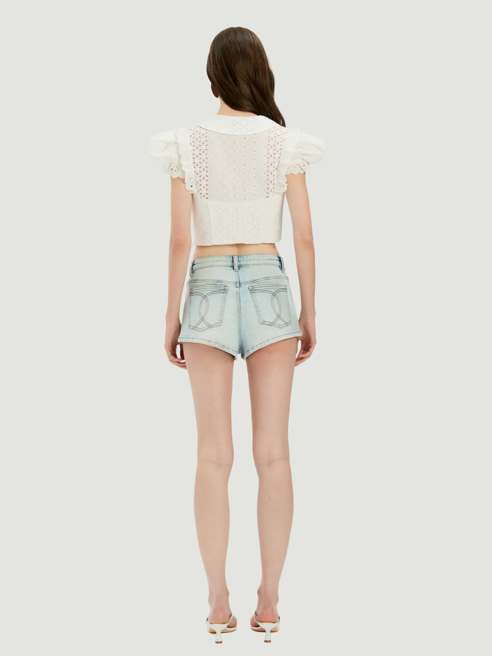 BARDOT WOMEN Allington Broderie Corset Top Orchid White - MAISONDEFASHION.COM