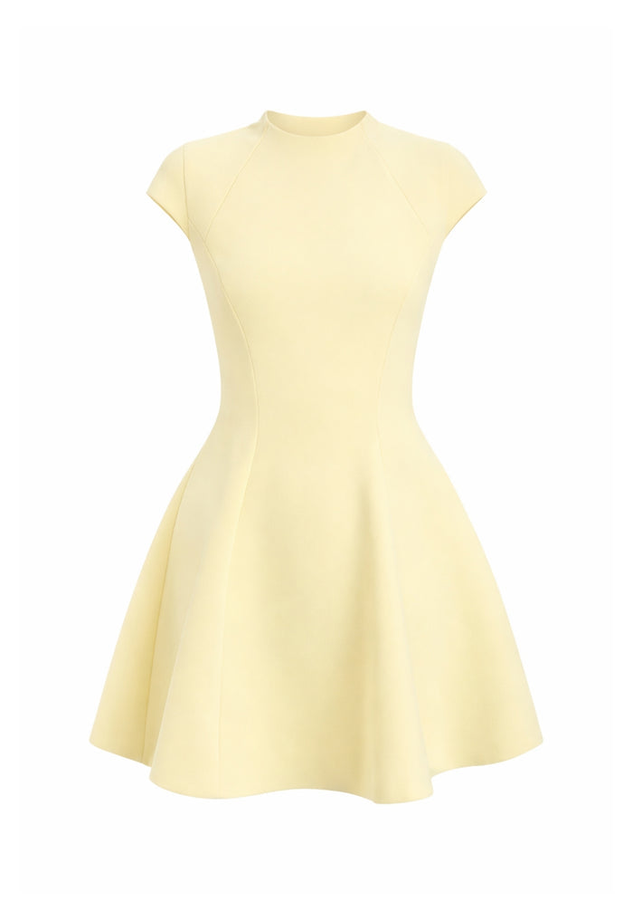 BARDOT WOMEN Beckett High Neck Mini Dress Canary Yellow - MAISONDEFASHION.COM