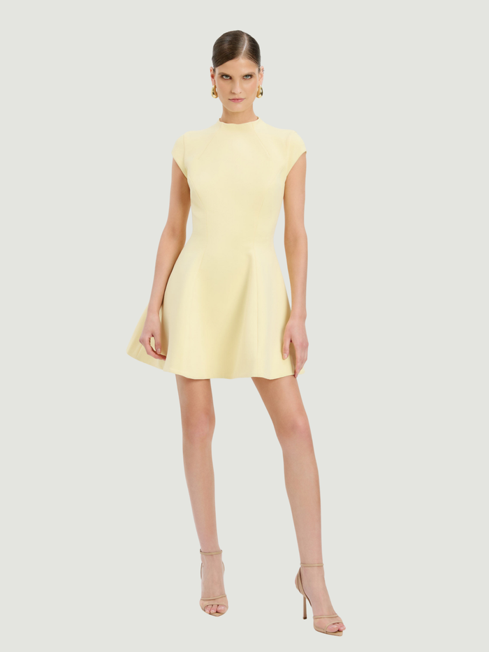 BARDOT WOMEN Beckett High Neck Mini Dress Canary Yellow - MAISONDEFASHION.COM