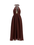 BARDOT WOMEN Cavarly Ramie Halter Dress Chocolate - MAISONDEFASHION.COM
