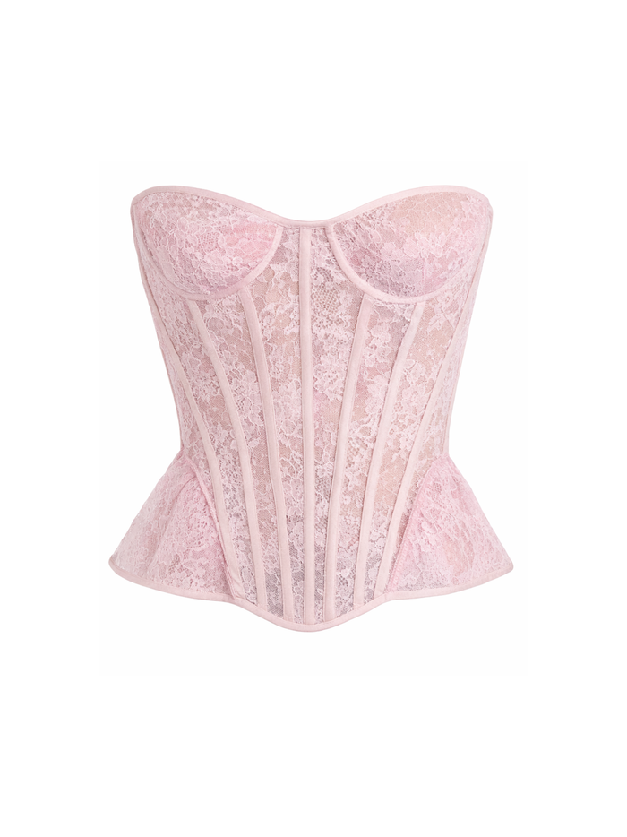 BARDOT WOMEN Cristo Strapless Lace Bustier Lilac - MAISONDEFASHION.COM