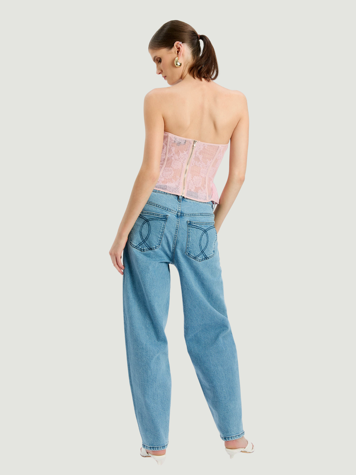BARDOT WOMEN Cristo Strapless Lace Bustier Lilac - MAISONDEFASHION.COM