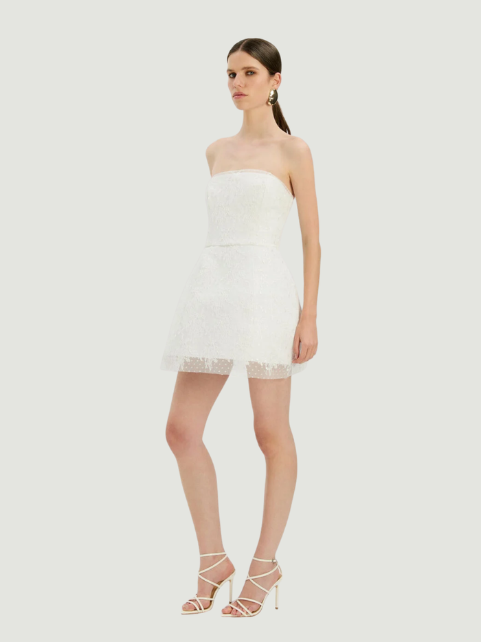 BARDOT WOMEN Franca Hourglass Mini Dress Ivory - MAISONDEFASHION.COM