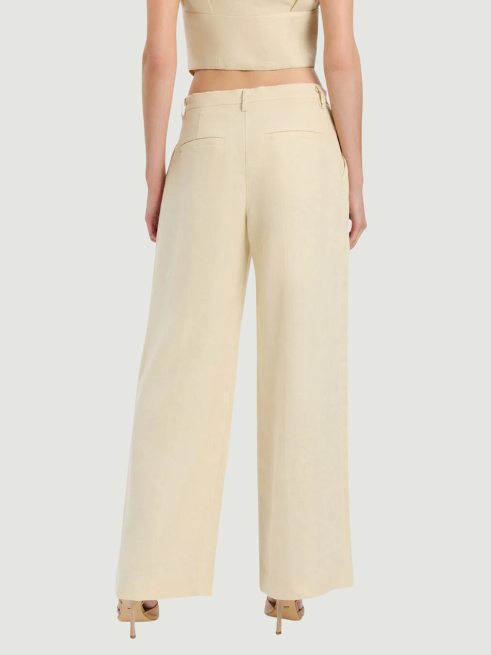 BARDOT WOMEN Geordy Hipster Linen Pants Eggnog - MAISONDEFASHION.COM