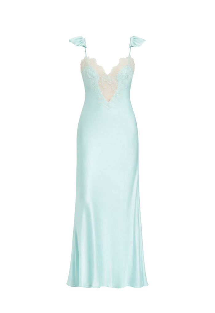 BARDOT WOMEN Ivy Lace Detail Maxi Dress Aqua - MAISONDEFASHION.COM