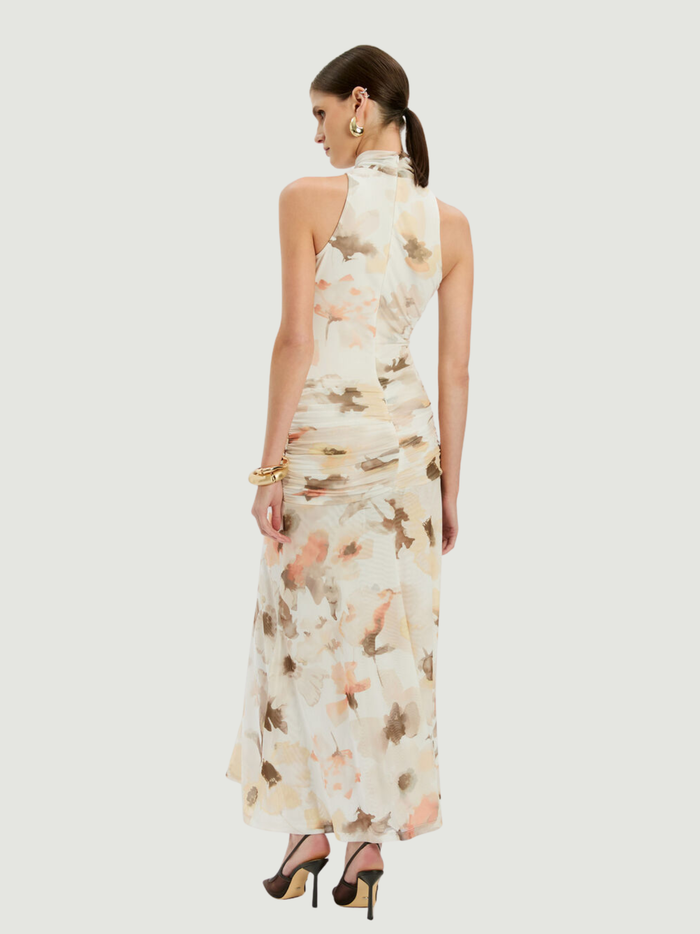 BARDOT WOMEN Leanna Mesh Midi Dress Ivory Floral - MAISONDEFASHION.COM