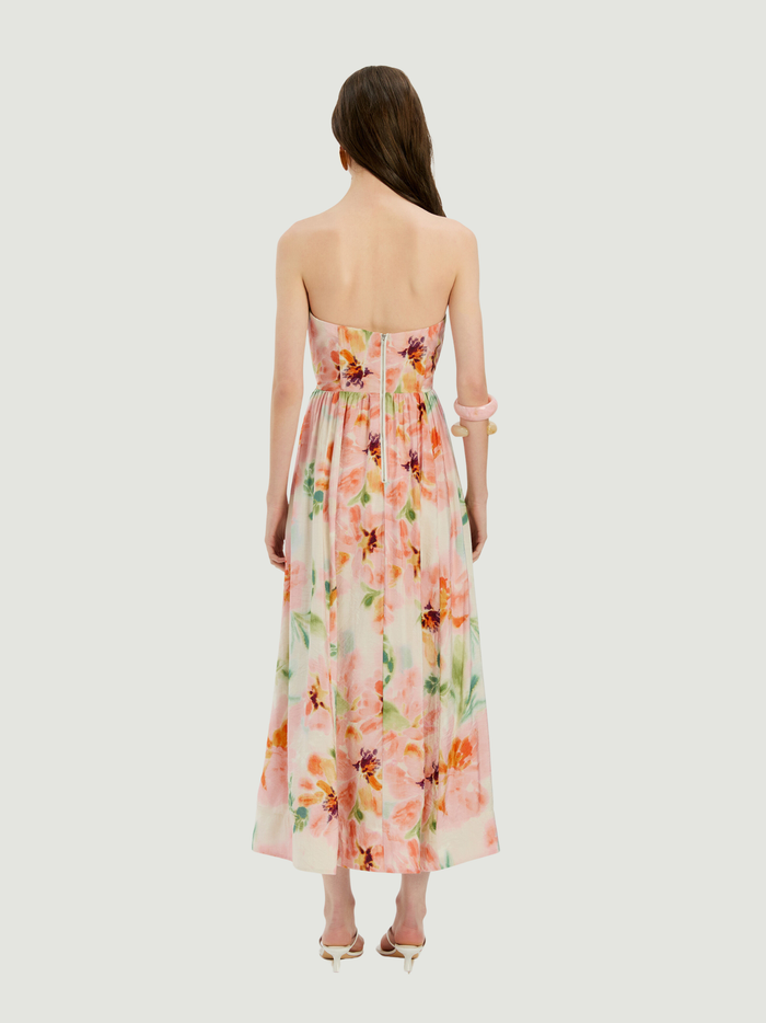 BARDOT WOMEN Lola Corset Midi Dress Pink Floral - MAISONDEFASHION.COM