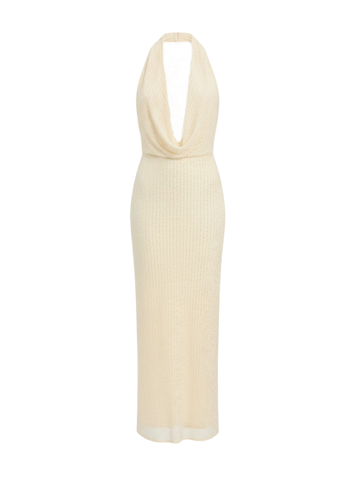 BARDOT WOMEN Nola Sequin Cowl Maxi Dress Buttercup - MAISONDEFASHION.COM