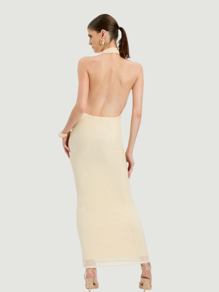 BARDOT WOMEN Nola Sequin Cowl Maxi Dress Buttercup - MAISONDEFASHION.COM