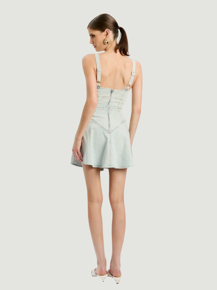 BARDOT WOMEN Reyna Denim Mini Dress Light Denim - MAISONDEFASHION.COM