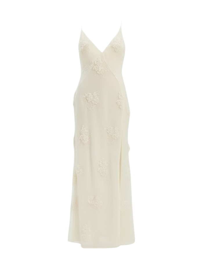 BARDOT WOMEN Romaya V Neck Maxi Dress Ivory - MAISONDEFASHION.COM