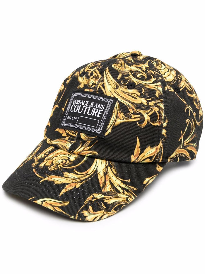 VERSACE JEANS COUTURE Baroque Logo Cap Black - MAISONDEFASHION.COM