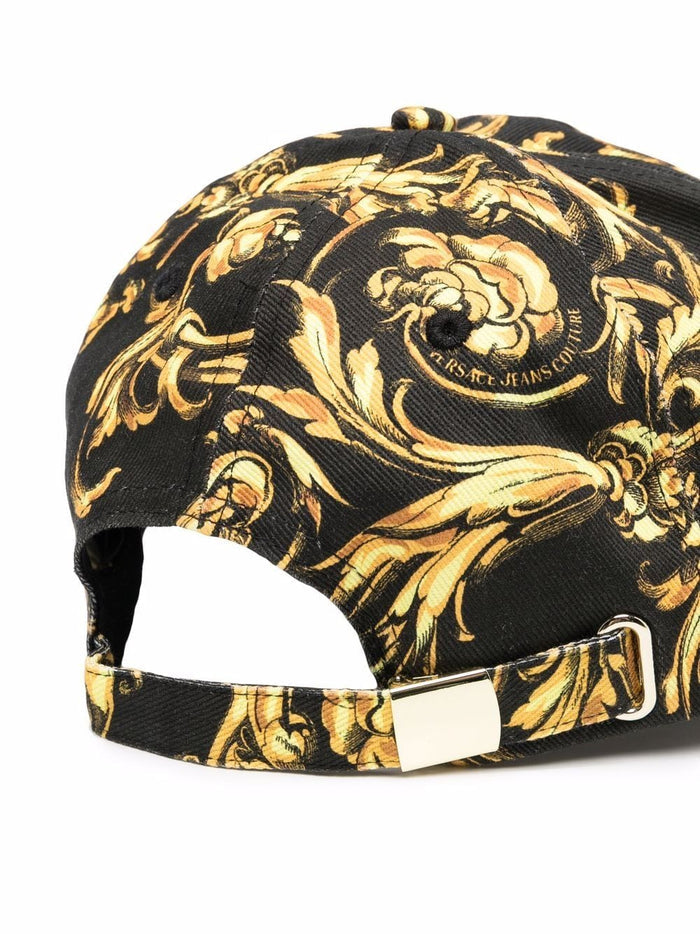 VERSACE JEANS COUTURE Baroque Logo Cap Black - MAISONDEFASHION.COM