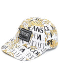 VERSACE Baroque Logo Cap White/Gold - MAISONDEFASHION.COM